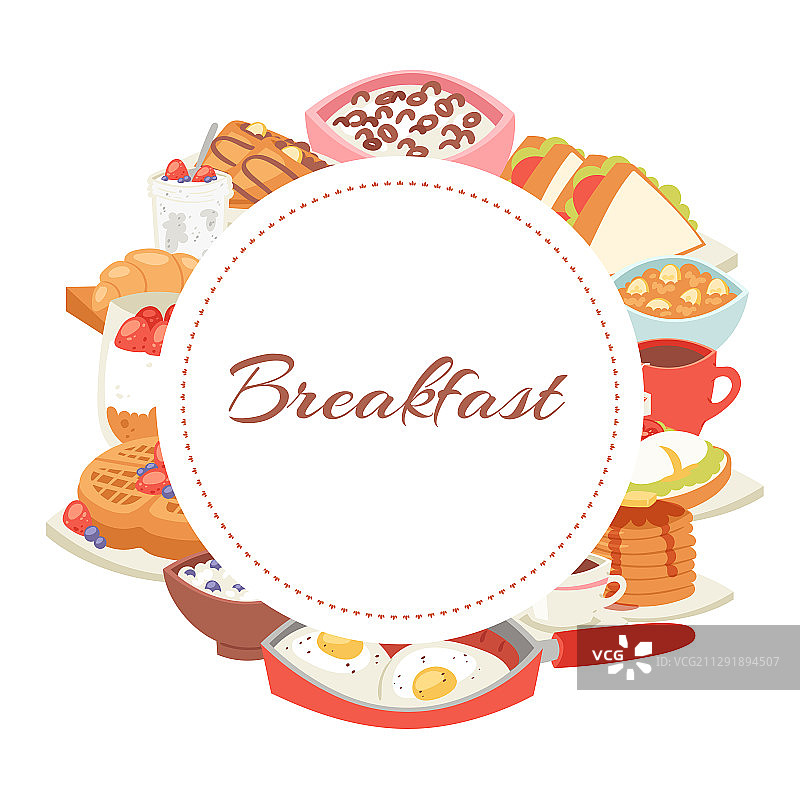 酒店早餐菜单牛角面包海报图片素材