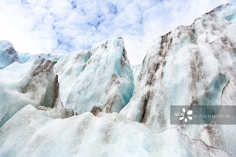 霍基蒂卡的冰川壁，新西兰图片素材