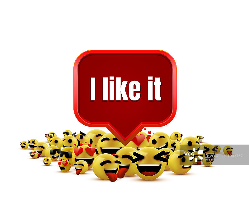 我喜欢它表情符号黄色眨眼滑稽面孔图片素材