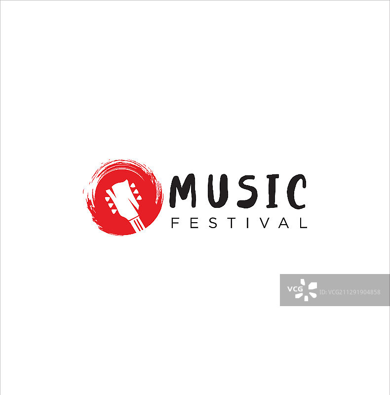 吉他摇滚音乐节标志图案设计图片素材