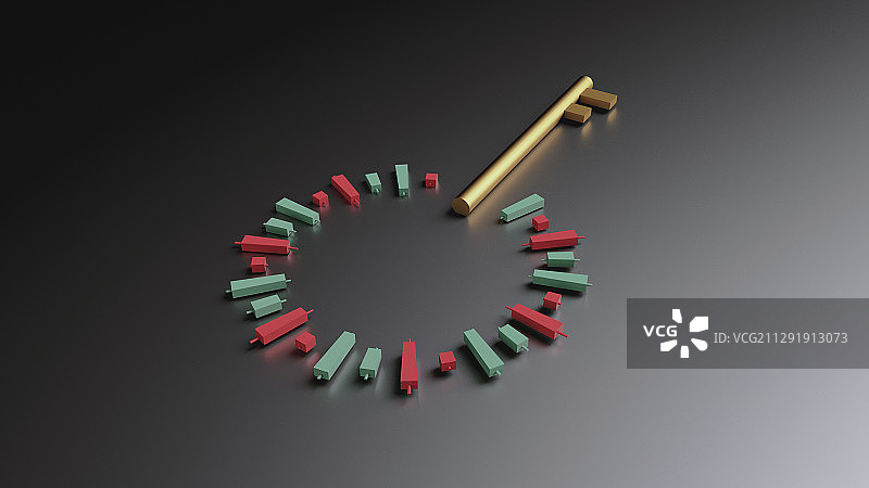 三维渲染开启证券股市投资理财的钥匙图片素材