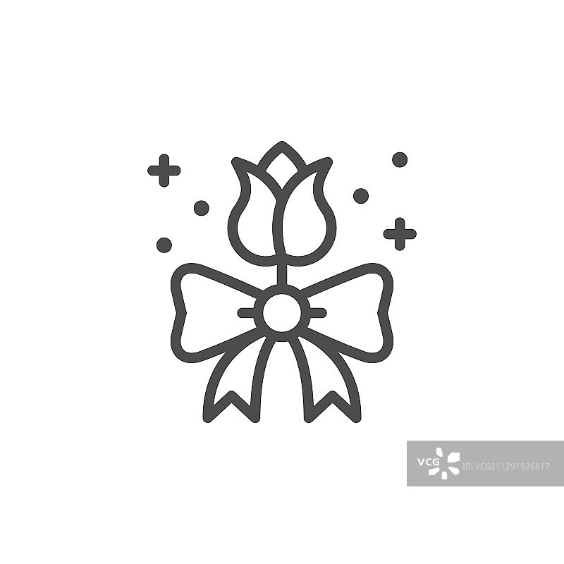 花卉装饰线条轮廓图标图片素材