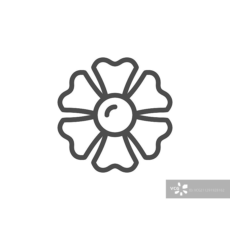 花头线条轮廓图标图片素材