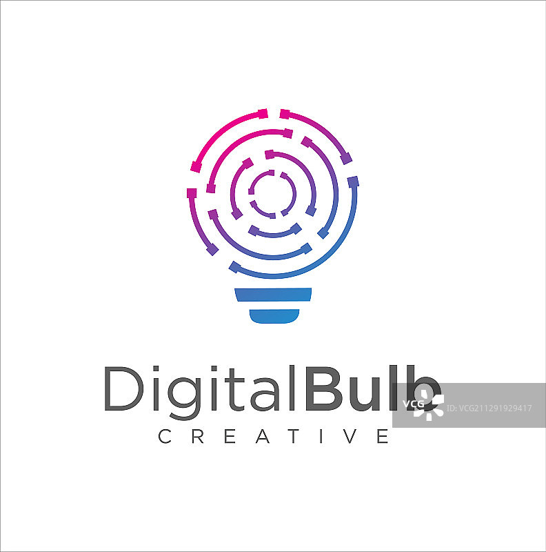 智能灯泡数字科技logo图标设计图片素材