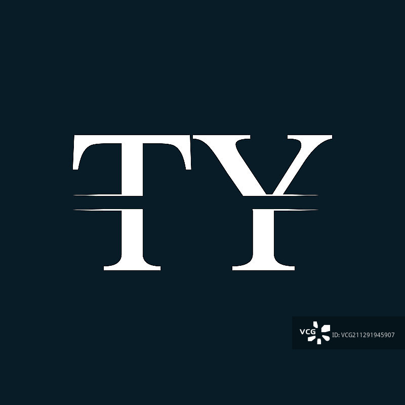字母TY链接logo设计模板图片素材