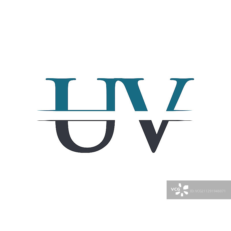 UV字母logo设计模板图片素材