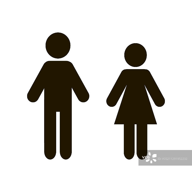 白色背景上的男人和女人图标图片素材