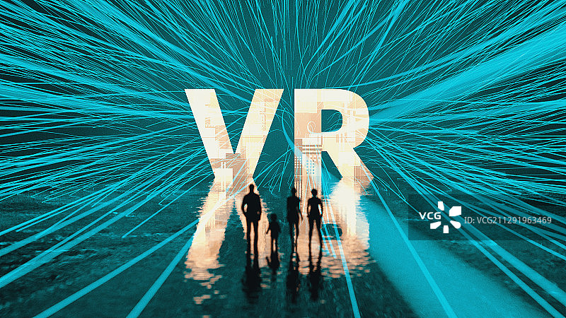 三维渲染人们迎接VR时代概念插图图片素材