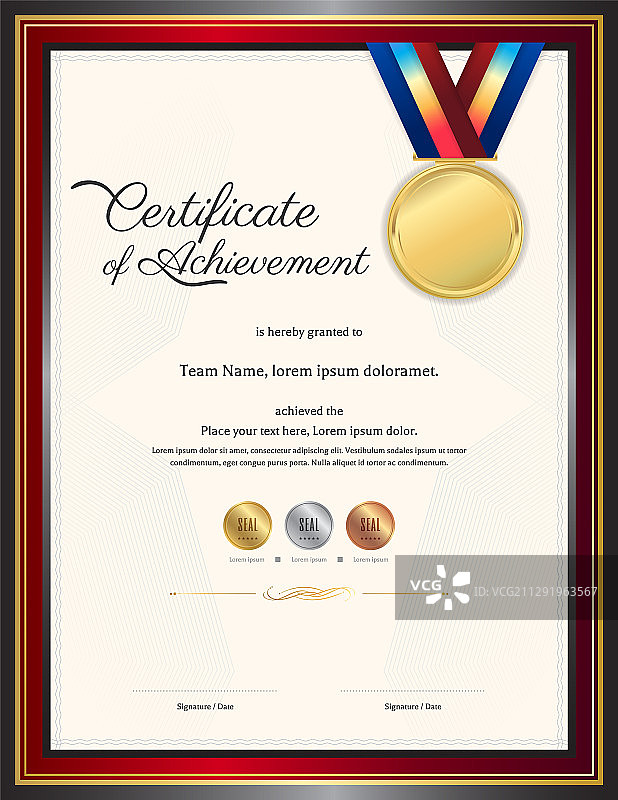 优雅边框奢华证书模板图片素材