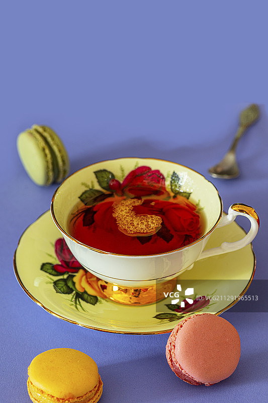 茶和马卡龙图片素材