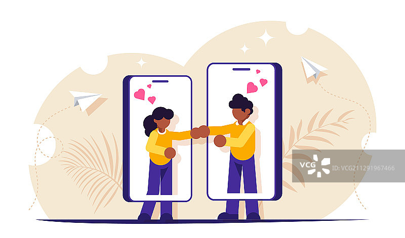 网站或约会App概念：遇见你的爱图片素材