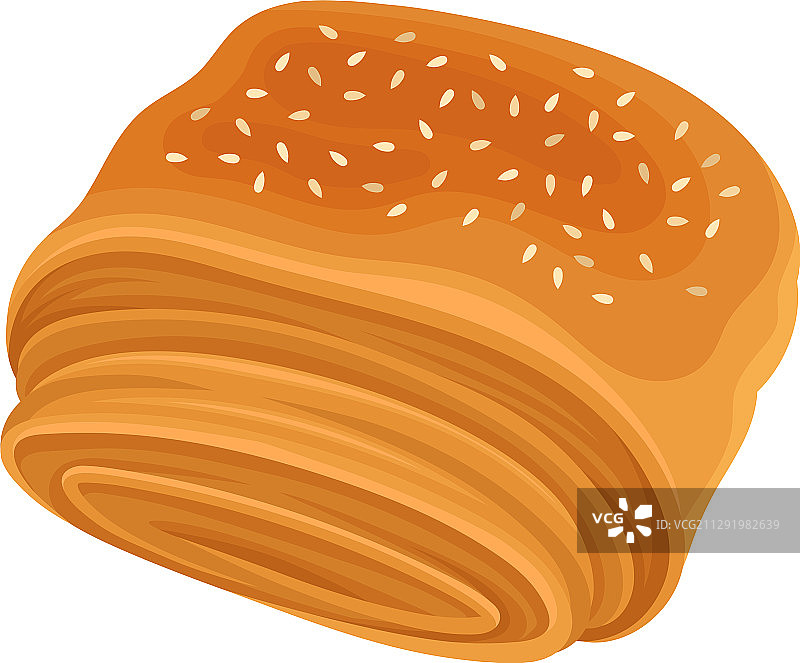 白色背景上的卷制烘焙食品图片素材