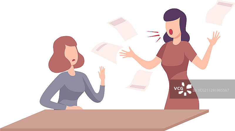女老板训斥女员工图片素材