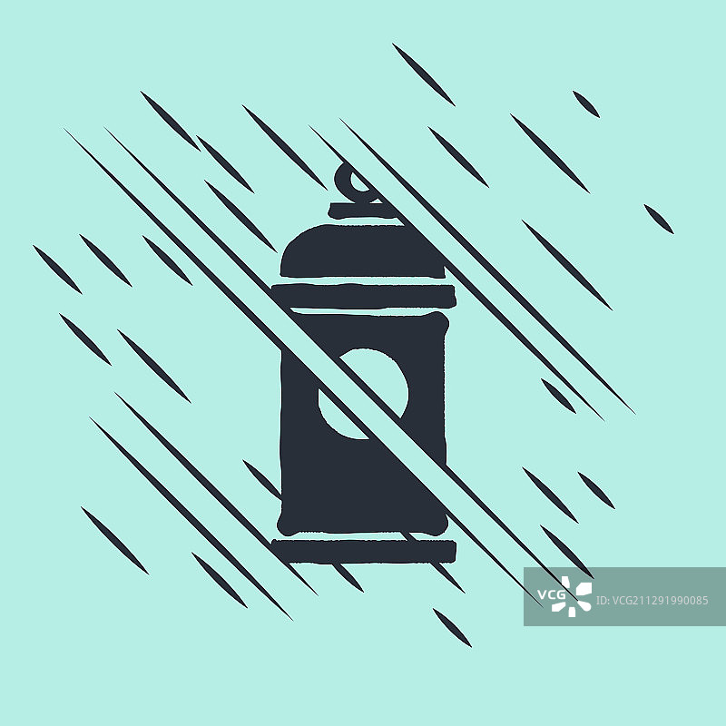 绿色背景上的黑色喷漆罐图标图片素材