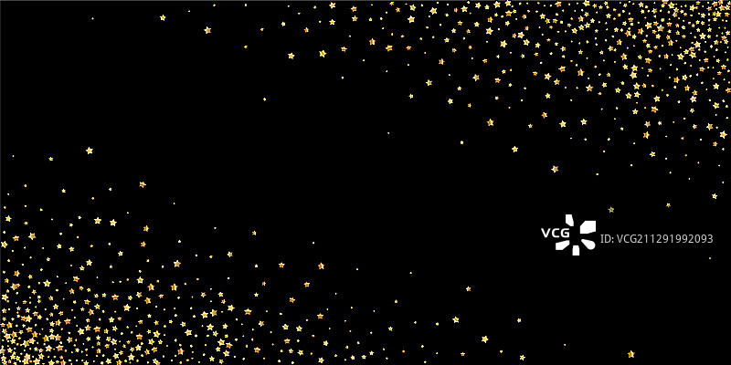 金色星星豪华闪闪，五彩纸屑散落sm图片素材