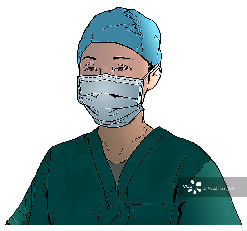 戴医用口罩的医护人员图片素材
