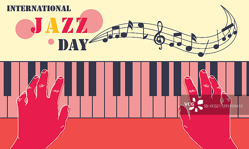 扁平风格国际爵士乐日背景图片素材