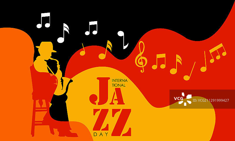 扁平风格国际爵士乐日背景图片素材