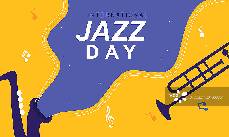 扁平风格国际爵士乐日背景图片素材