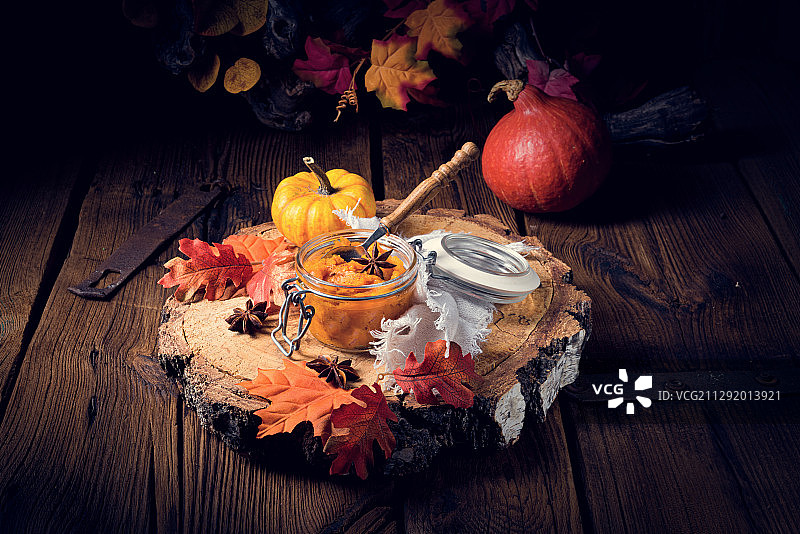 秋季南瓜树叶静物图片素材