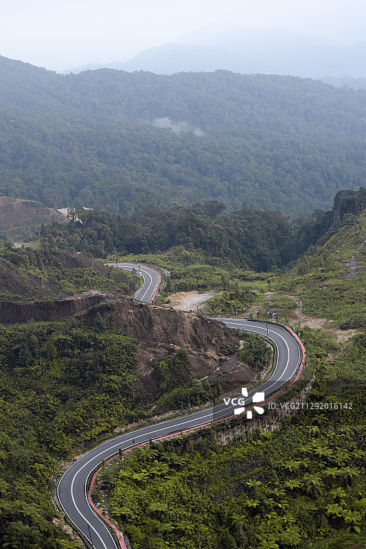 马来西亚文冬武吉丁宜乡村公路鸟瞰图图片素材