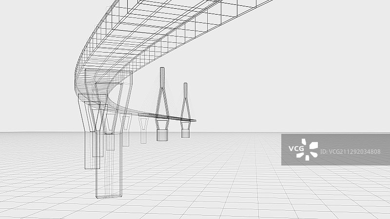 桥梁设计草图 三维渲染图片素材