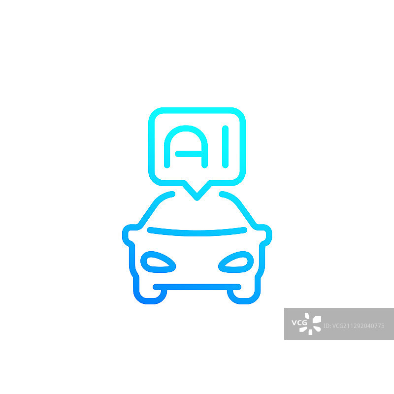 带AI线的自动驾驶汽车图标图片素材