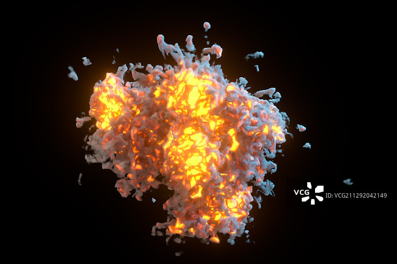 爆炸的火焰 3D渲染图片素材
