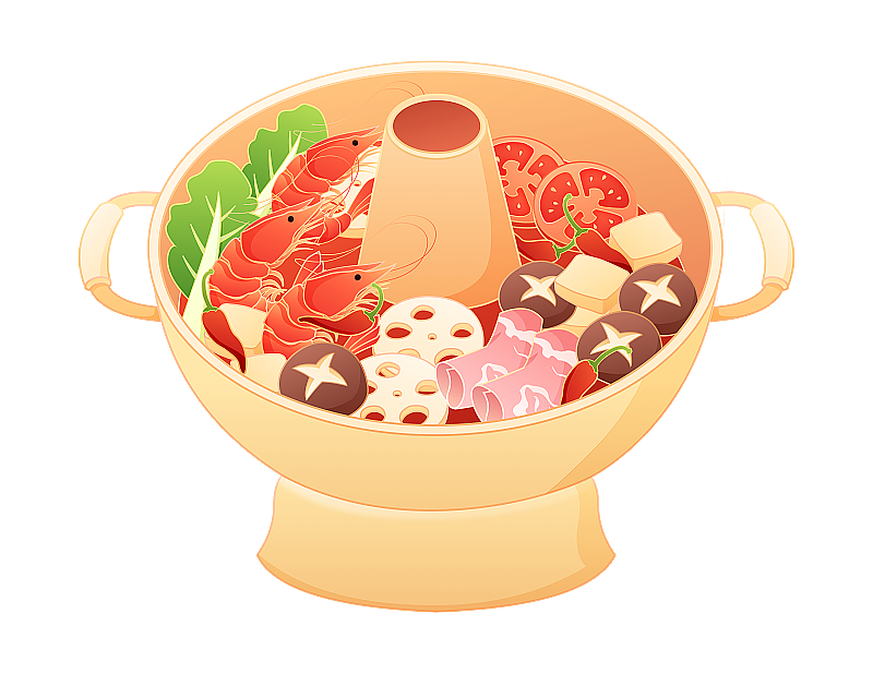 火锅传统美食插画图片素材