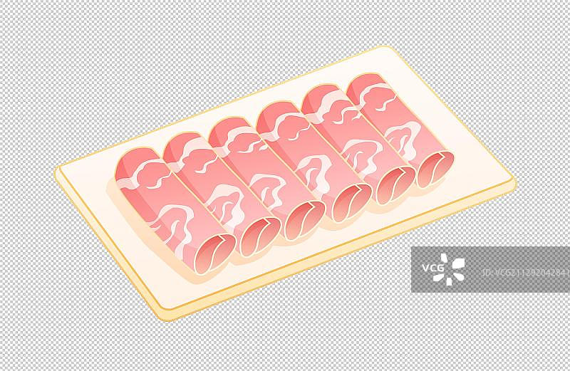 肥牛卷羊肉卷食物插画图片素材