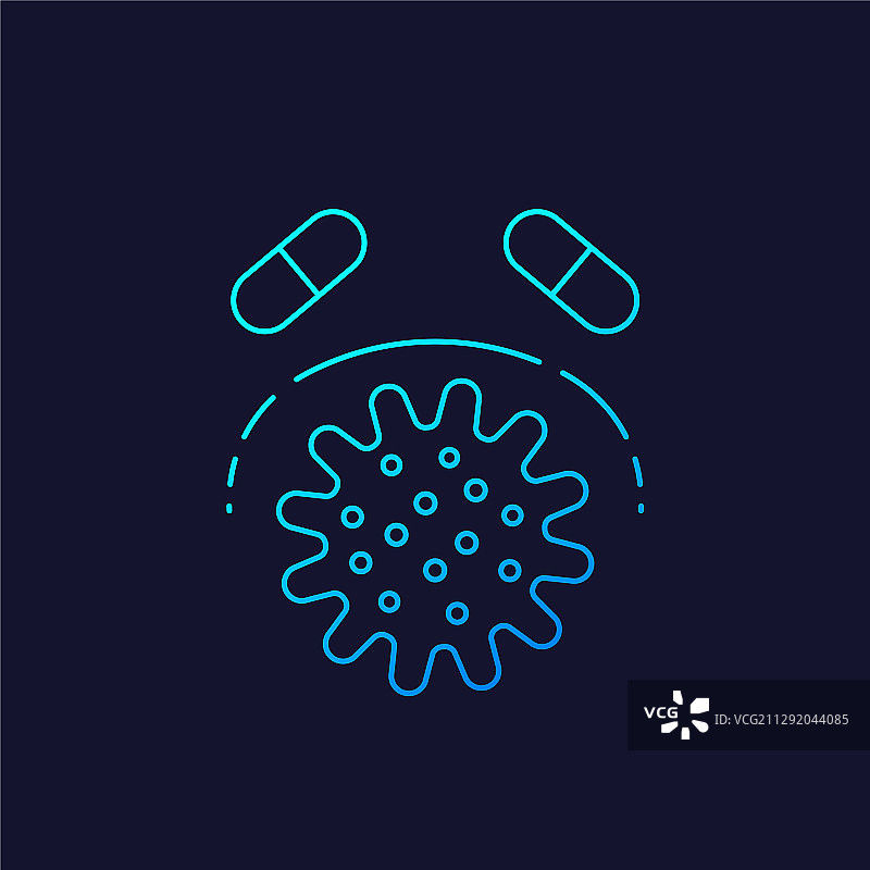 耐药性线性图标图片素材