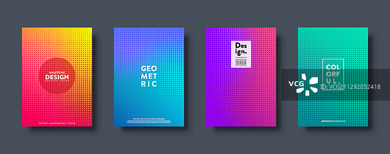 彩色圆点半色调抽象背景图片素材