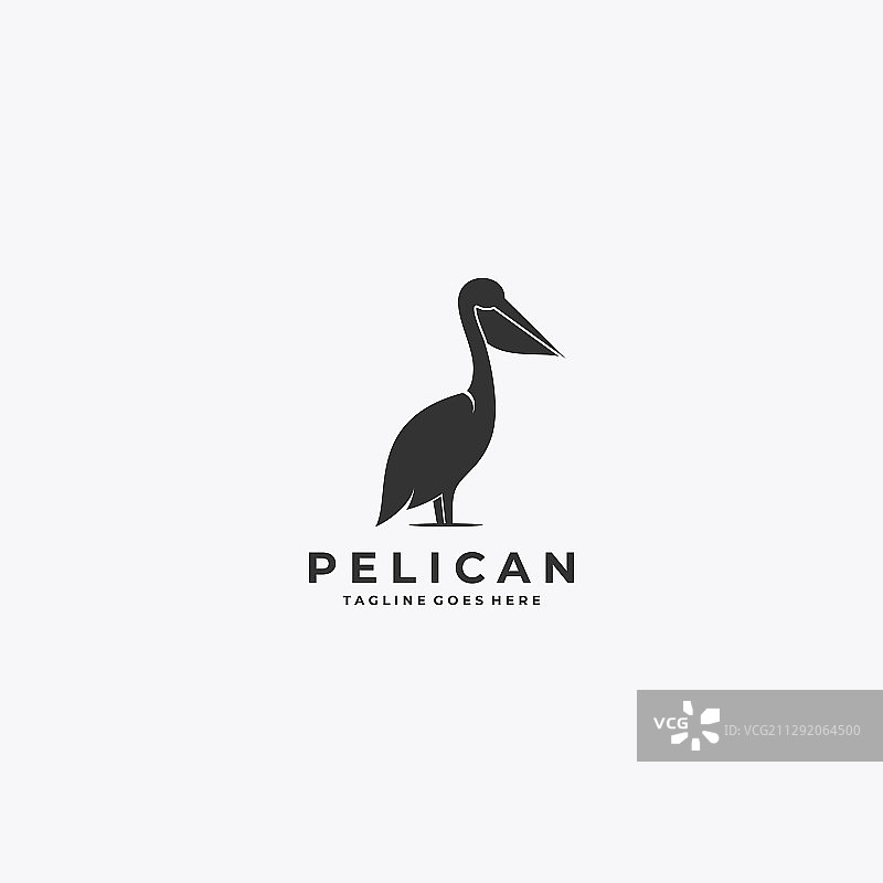 鹈鹕剪影风格标志图片素材