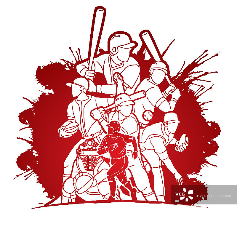 棒球运动员卡通运动图片素材