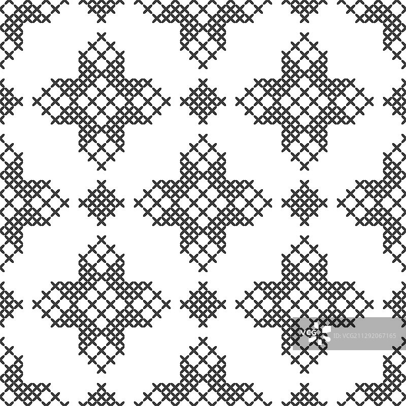 黑白几何图案十字模仿图片素材