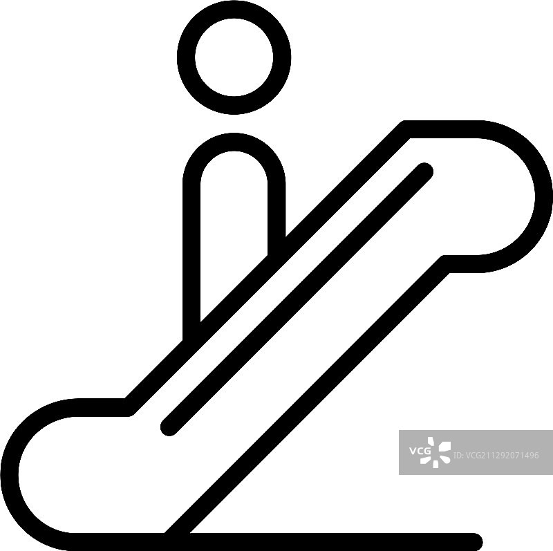 机场扶手电梯轮廓图标图片素材