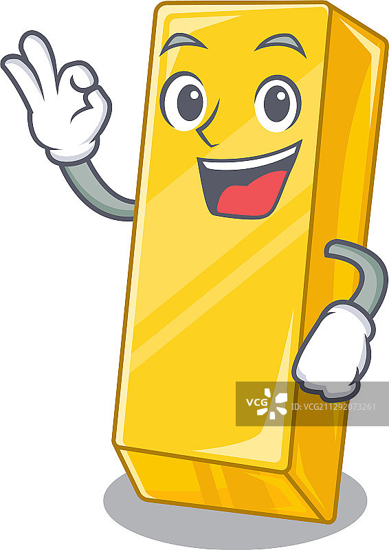 做出OK手势的金条图片素材