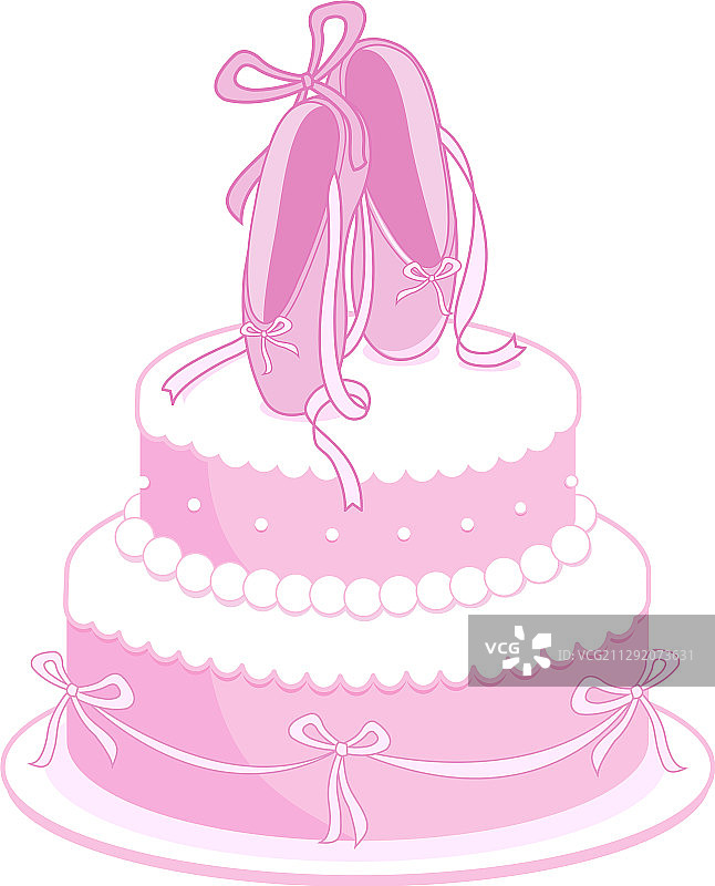 粉色芭蕾舞鞋生日蛋糕图片素材