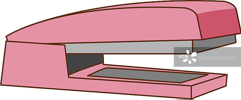 白色背景上的粉色订书机图片素材