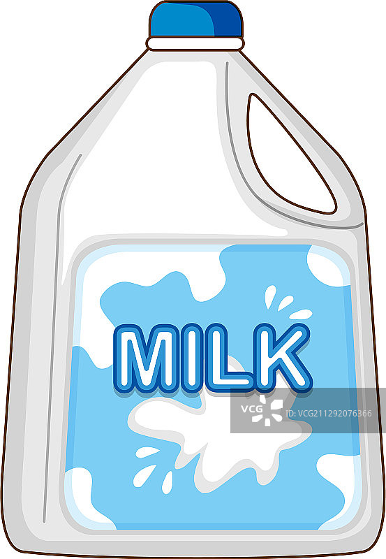 白色背景上的大瓶鲜牛奶图片素材