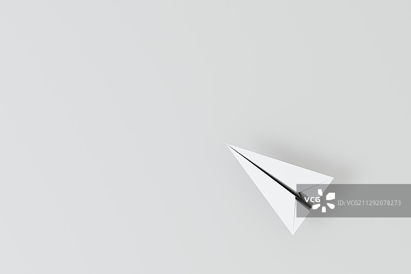 白色背景下的纸飞机 3D渲染图片素材