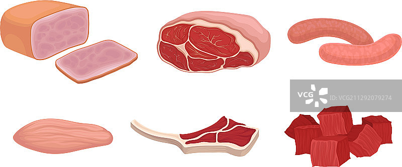 什锦肉类切块与肋排和培根图片素材