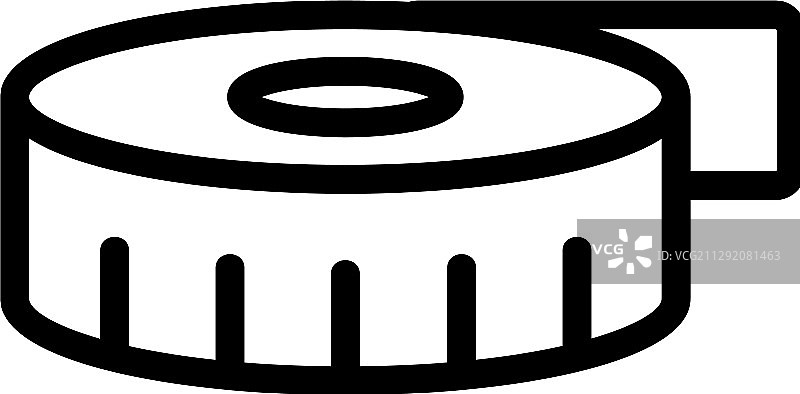 卷尺测量图标隔离轮廓图片素材