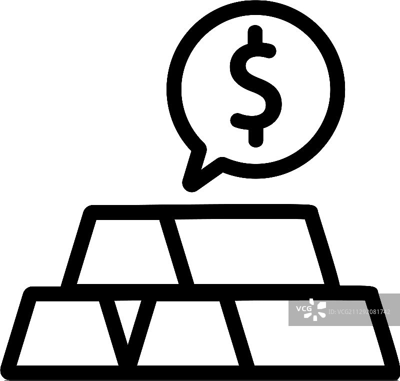 金色条形图标隔离轮廓符号图片素材