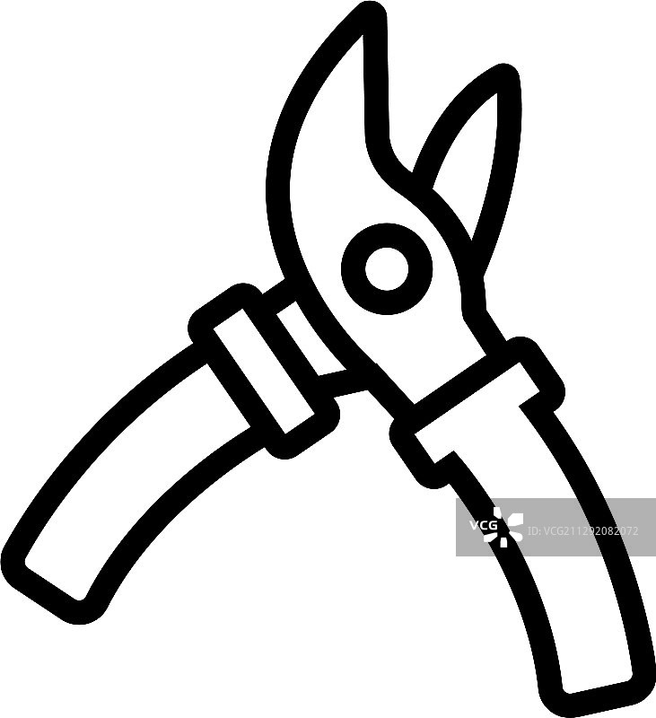 园艺剪刀轮廓图标图片素材