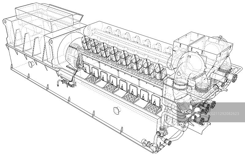 可见分层结构的柴油发电机图片素材