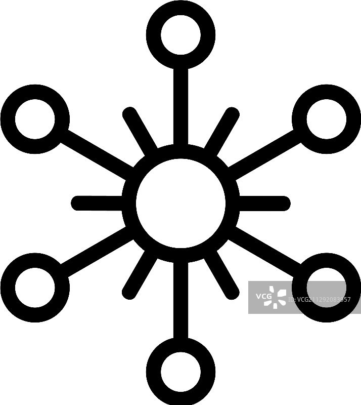 漂亮的雪花轮廓图标图片素材