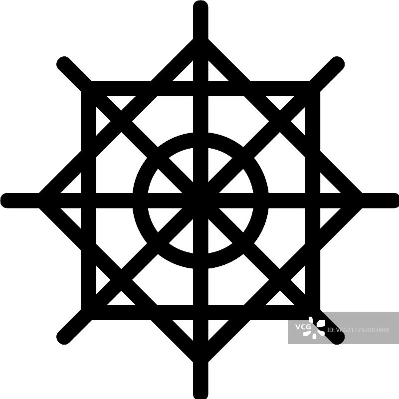 漂亮的雪花轮廓图标图片素材