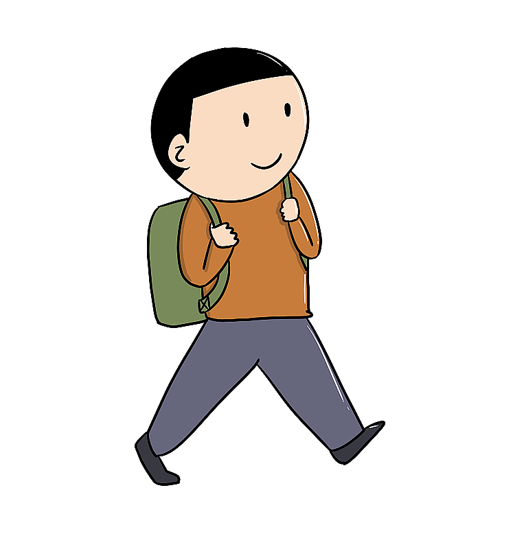元素：背书包的男孩图片素材