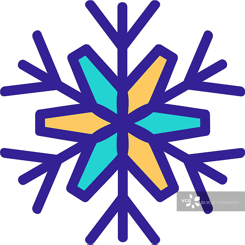 雪花轮廓图标符号图片素材